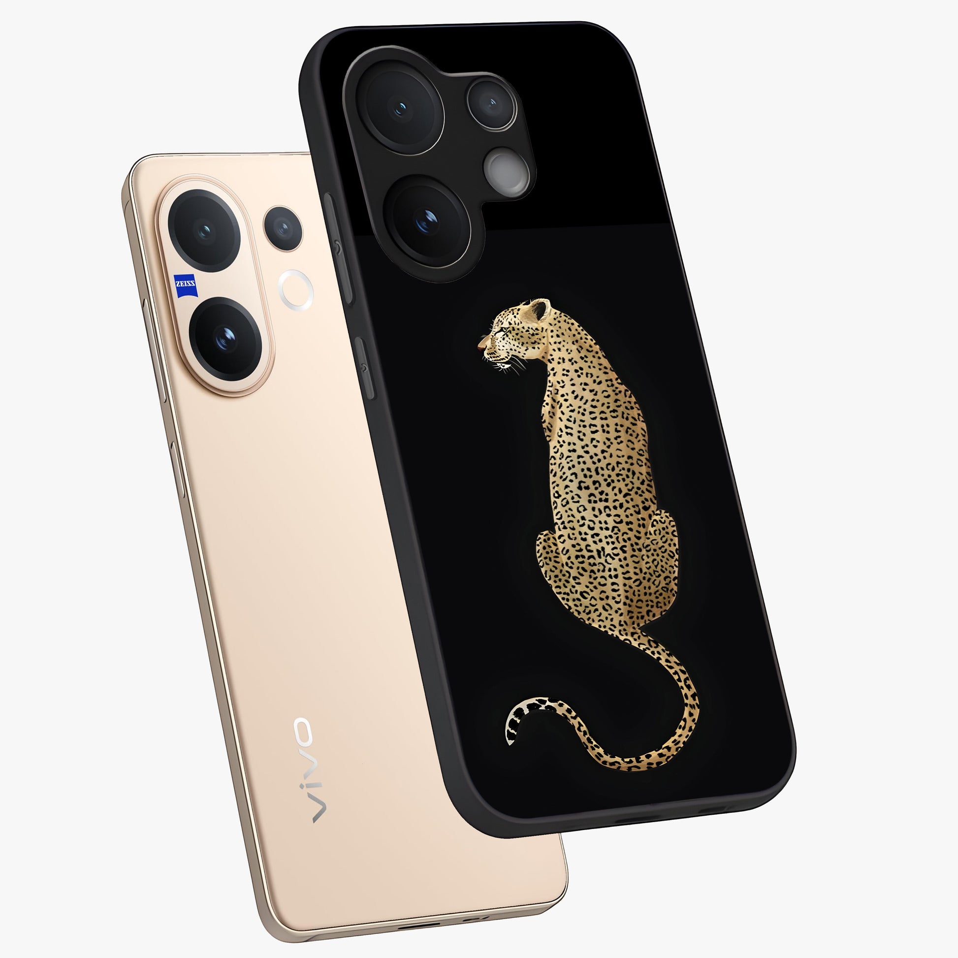 Regal Leopard Glass Case displayed in angled mockup highlighting powerful animal illustration with stylish wild aesthetic.