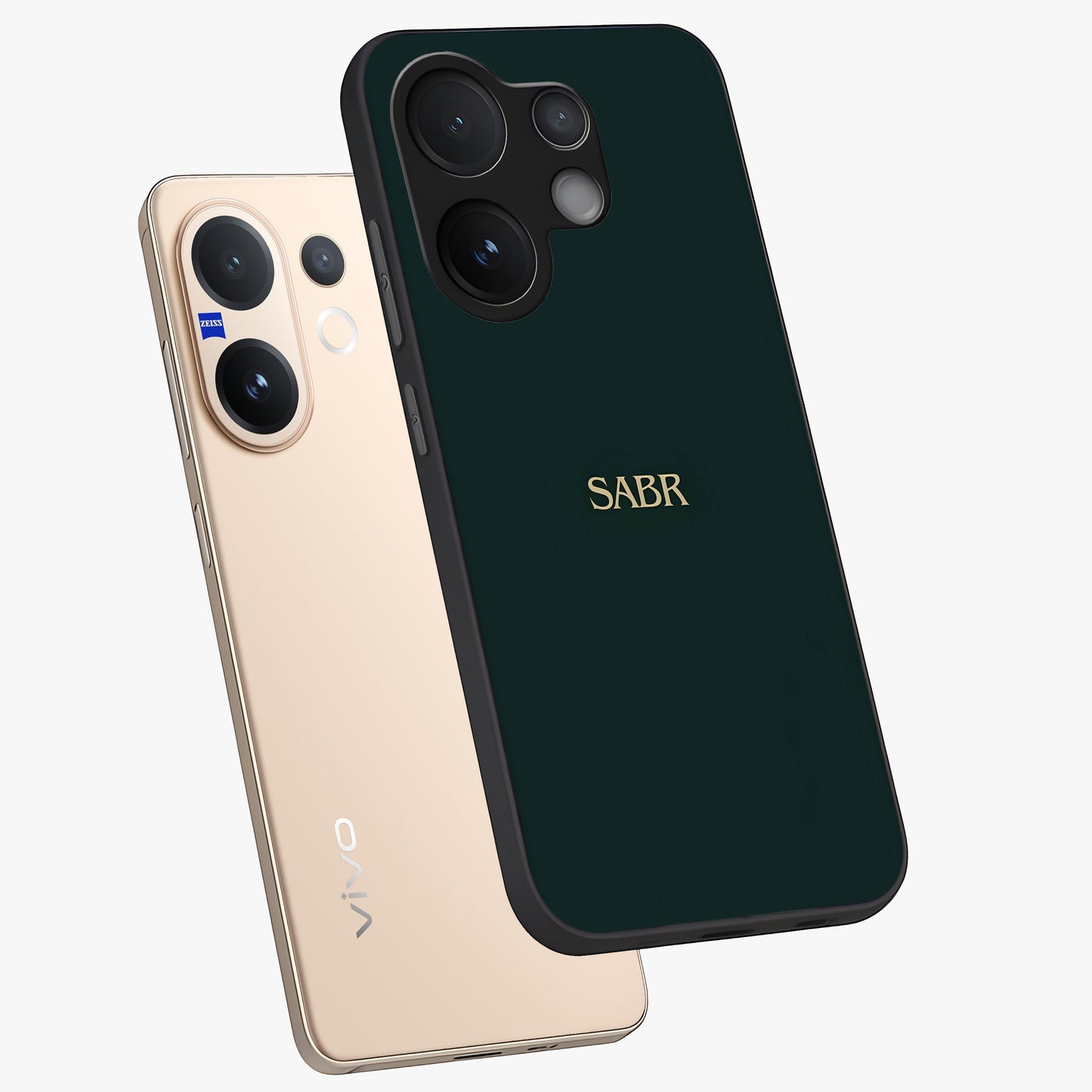Sabr Minimal Patience Glass Case displayed in angled mockup highlighting simple inspirational design with clean aesthetic style.