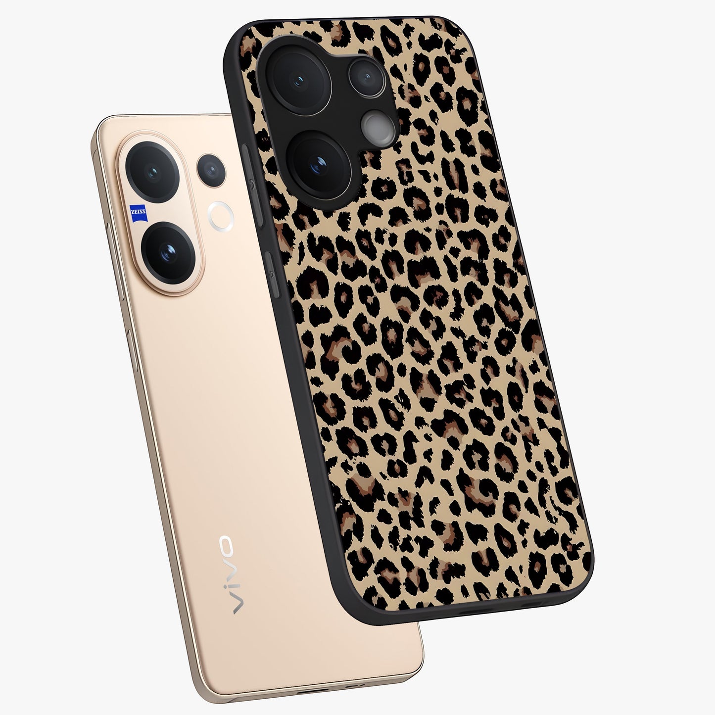 Savage Chic Pattern Glass Case displayed in angled mockup highlighting bold fashion inspired design with chic aesthetic.