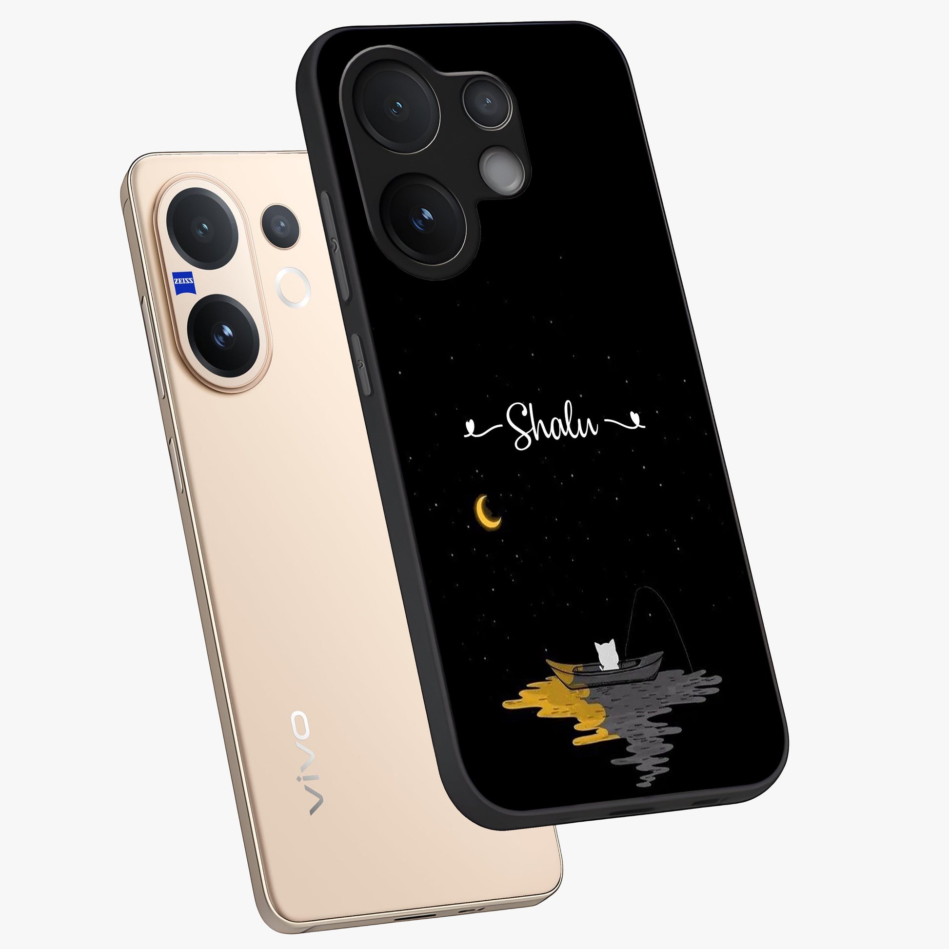 Silent Night Row Glass Case displayed in angled mockup highlighting peaceful evening design with dreamy night aesthetic.