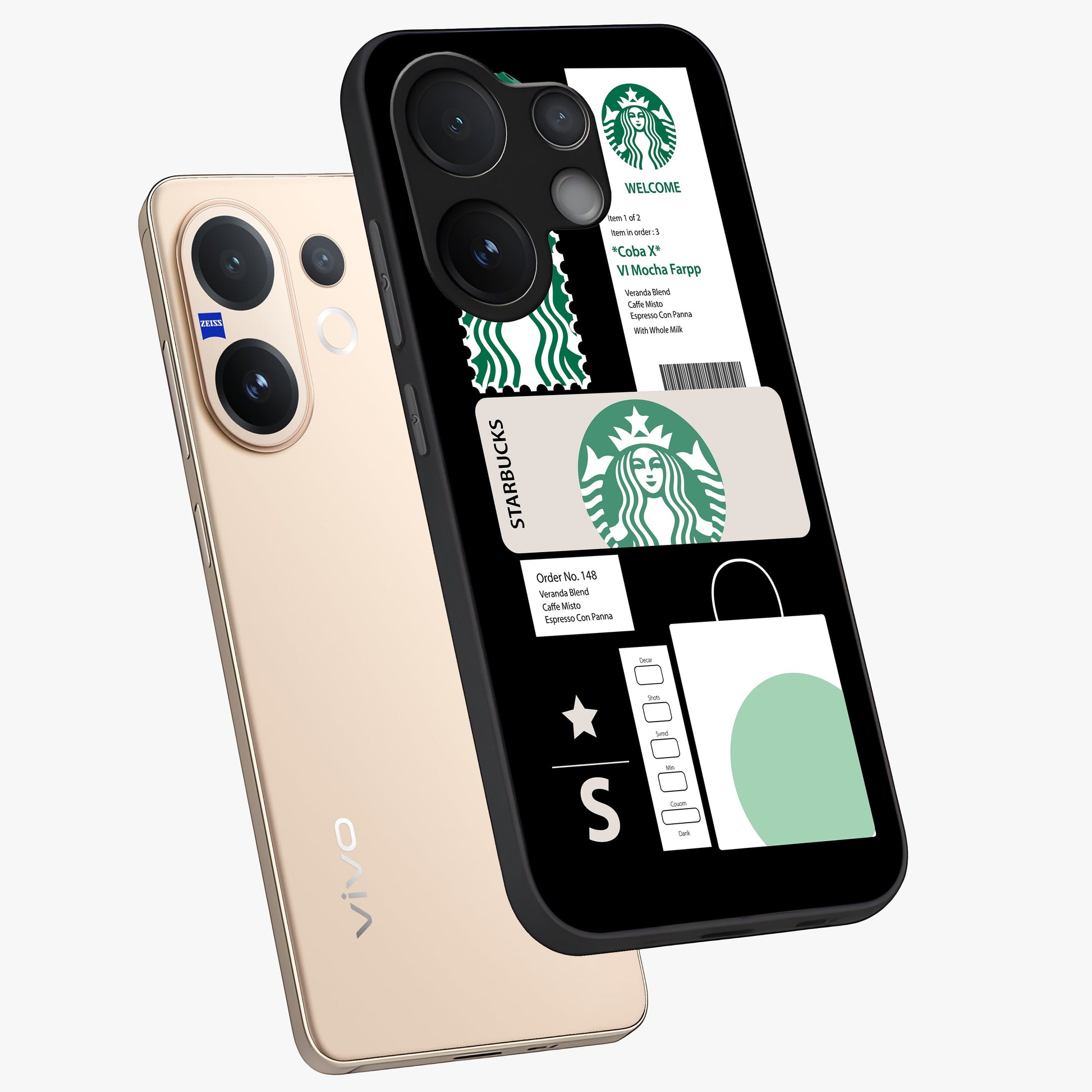 Starbucks Mocha Glass Case displayed in angled mockup highlighting stylish mocha themed design with cozy café aesthetic.