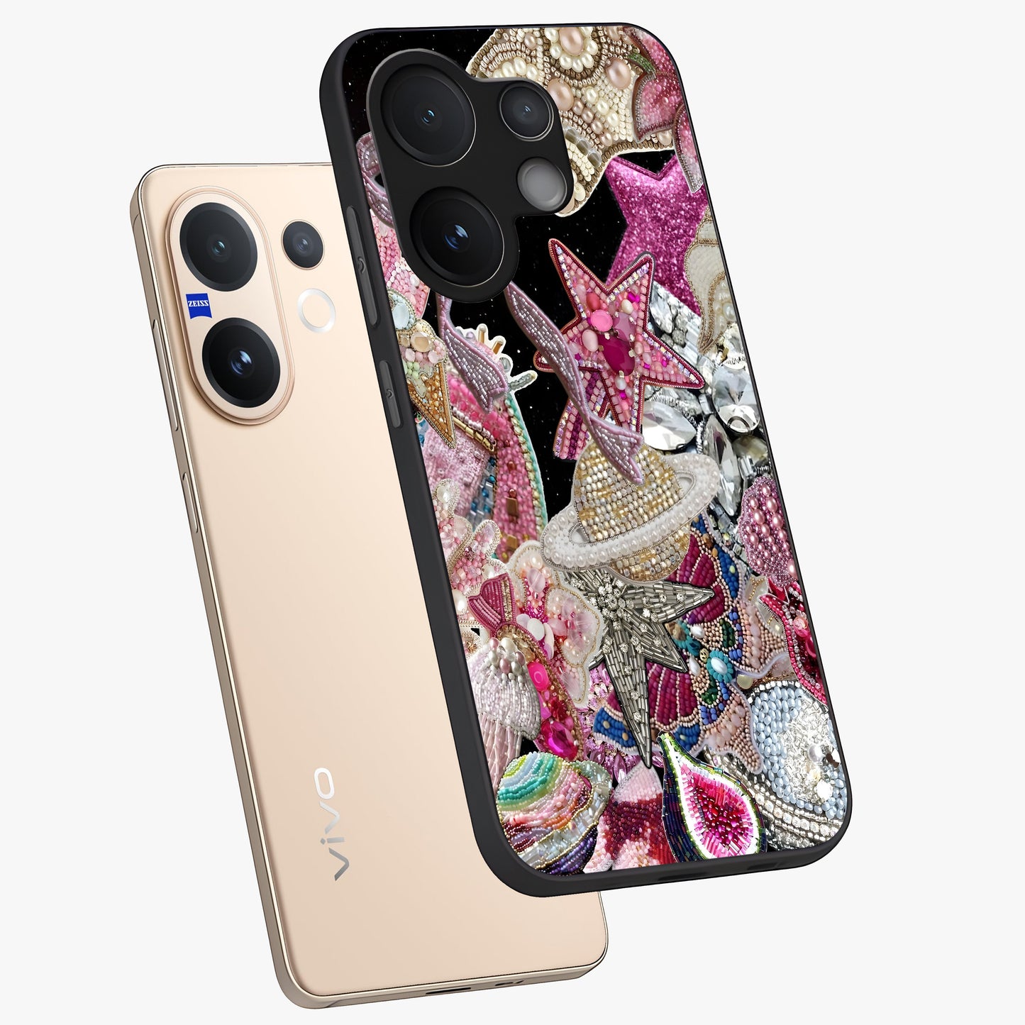 Starlit Jewel Dream Glass Case displayed in angled mockup highlighting glowing celestial jewel design with dreamy aesthetic.