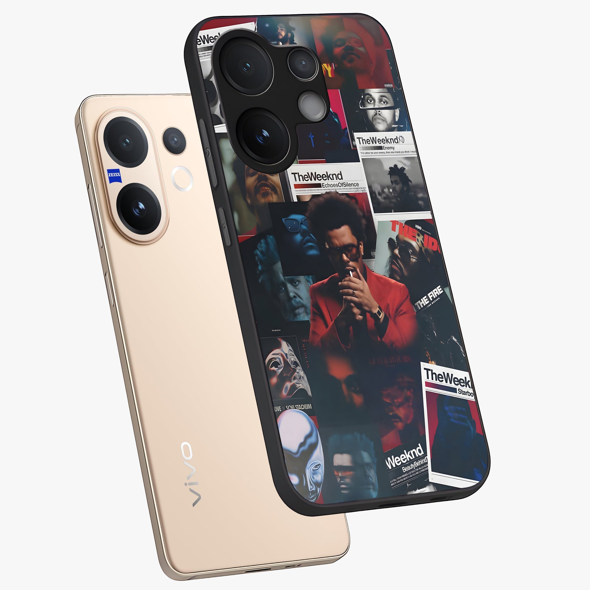 The Weeknd Glass Case displayed in angled mockup highlighting stylish pop culture inspired design with modern aesthetic.