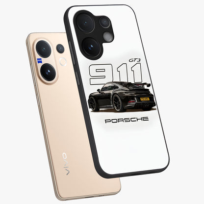 Turbo Legacy Icon Glass Case displayed in angled mockup highlighting dynamic automotive design with performance aesthetic.