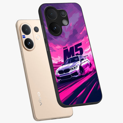 Velocity Drift Pulse Glass Case displayed in angled mockup highlighting dynamic drift design with sporty automotive aesthetic.