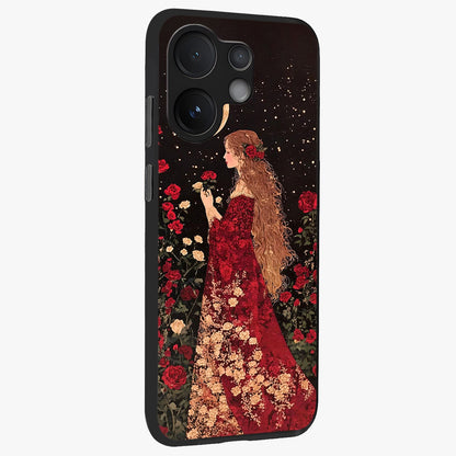 Crimson Dreams Glass Case upright view showcasing dreamy red toned artwork with modern aesthetic style.