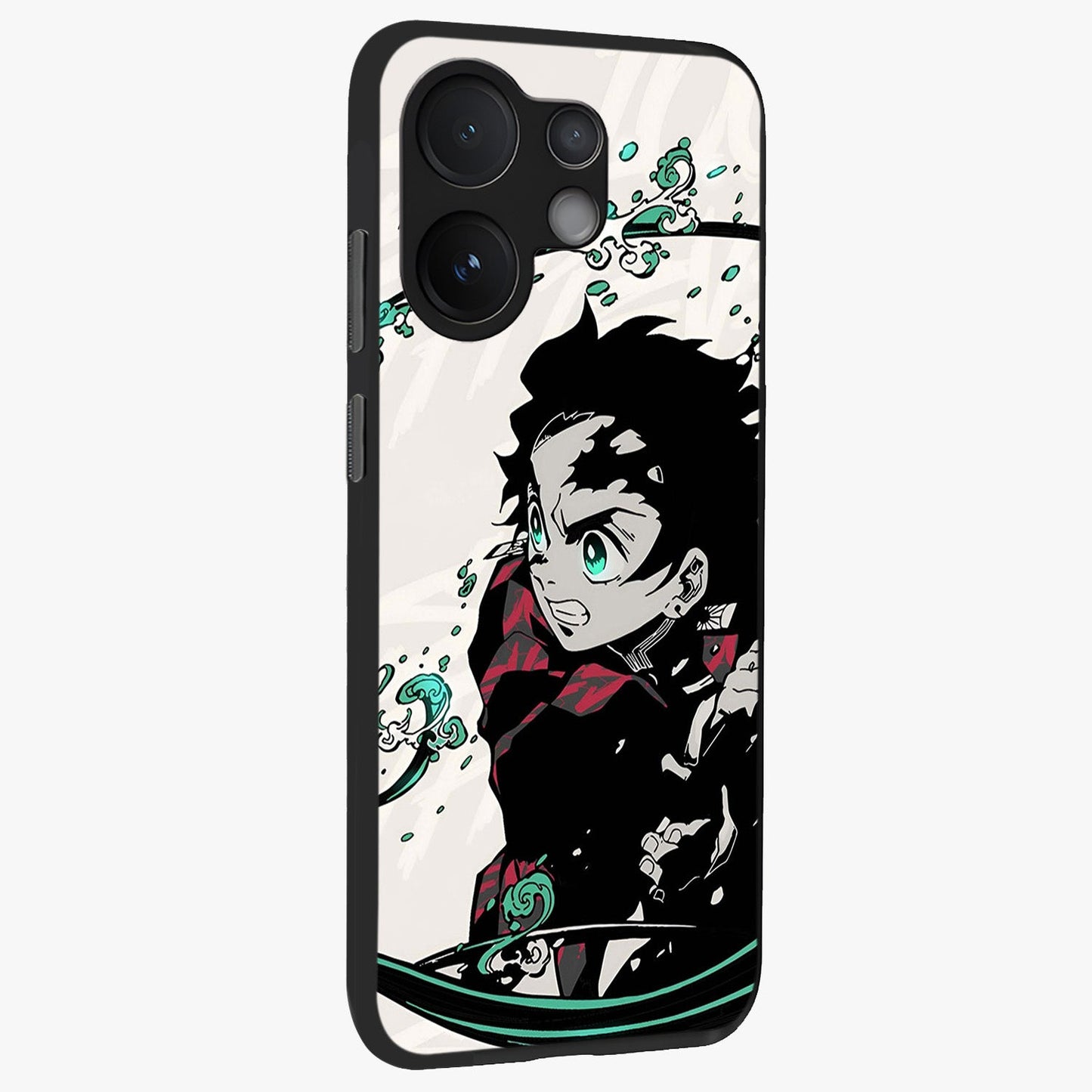 Demon Slayer Glass Case upright view showcasing powerful anime artwork with intense warrior theme.