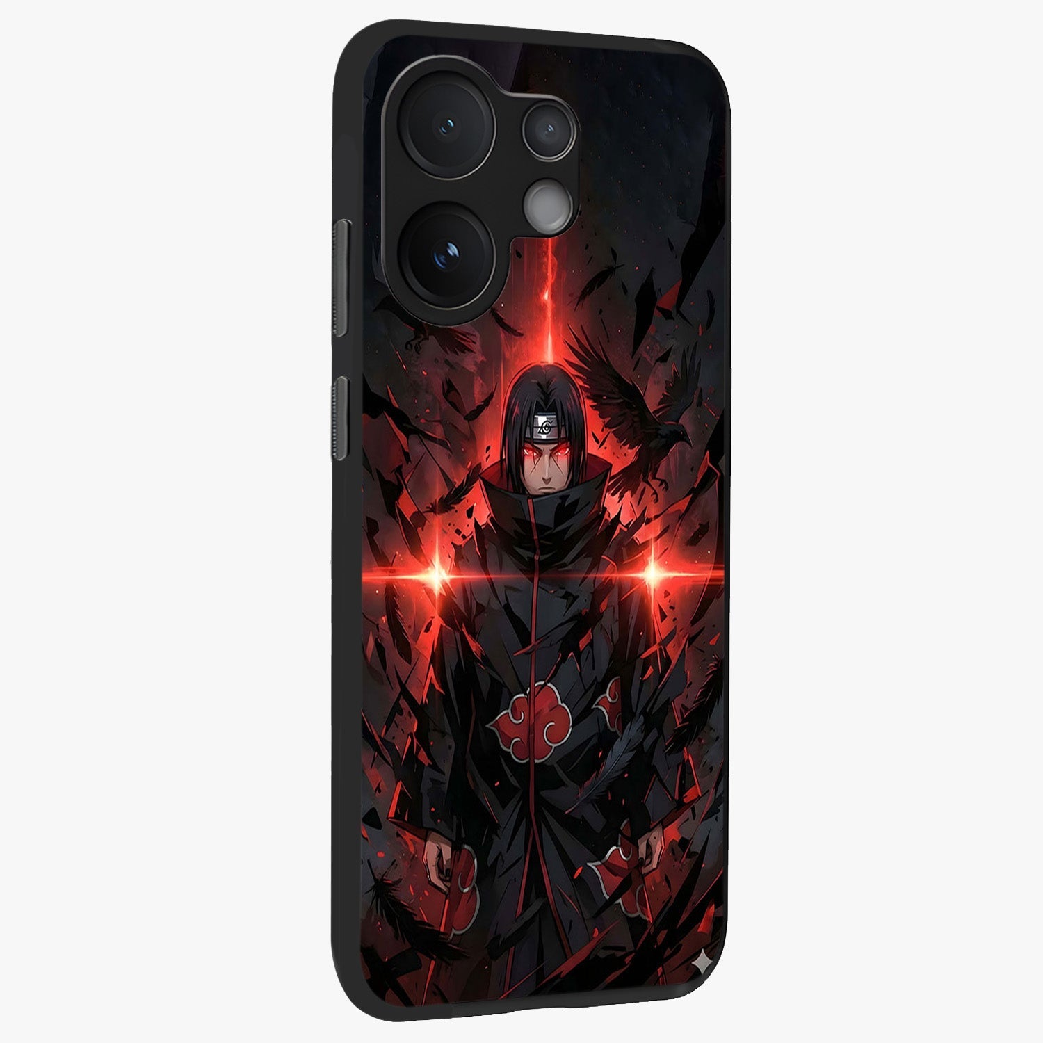 Focused Blade Discipline Glass Case upright view showcasing strong typography statement with sleek motivational theme.