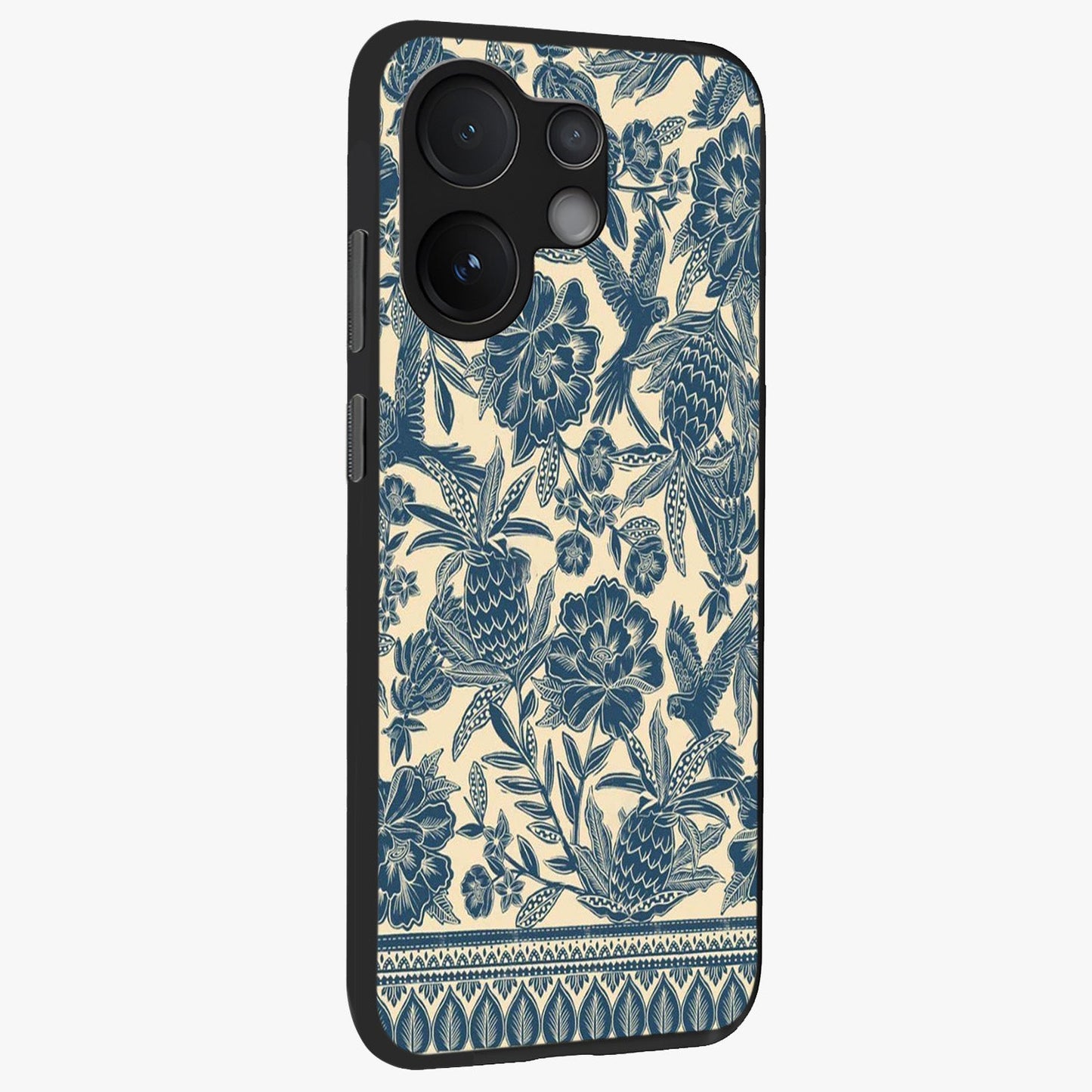 Heirloom Wild Bloom Glass Case upright view showcasing delicate wildflower artwork with timeless floral theme.