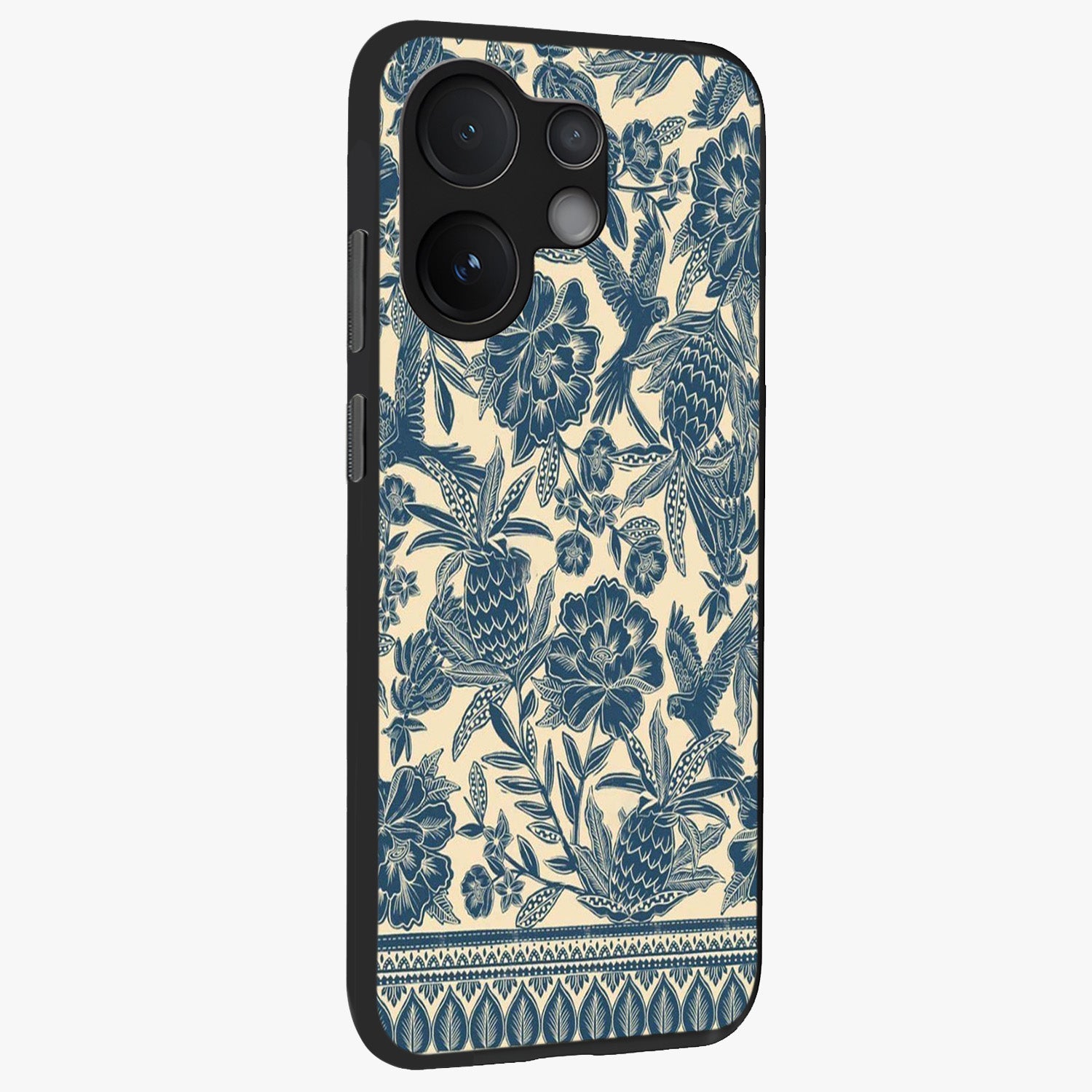 Heirloom Wild Bloom Glass Case upright view showcasing delicate wildflower artwork with timeless floral theme.