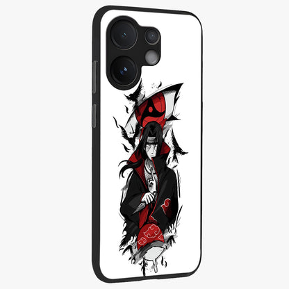 Itachi Limited Edition Naruto Anime Glass Case upright view showcasing intense anime artwork with powerful character theme.
