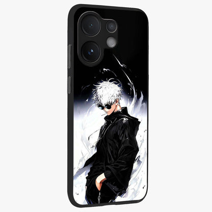 Limitless Shadow King Glass Case upright view showcasing bold shadow warrior artwork with epic fantasy theme.