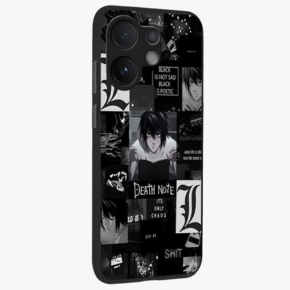 Midnight Chaos Mind Glass Case upright view showcasing expressive abstract artwork with bold dark theme.