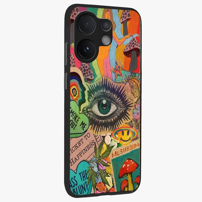 Mystic Eye Wonderland Glass Case upright view showcasing symbolic eye artwork with mysterious fantasy theme.