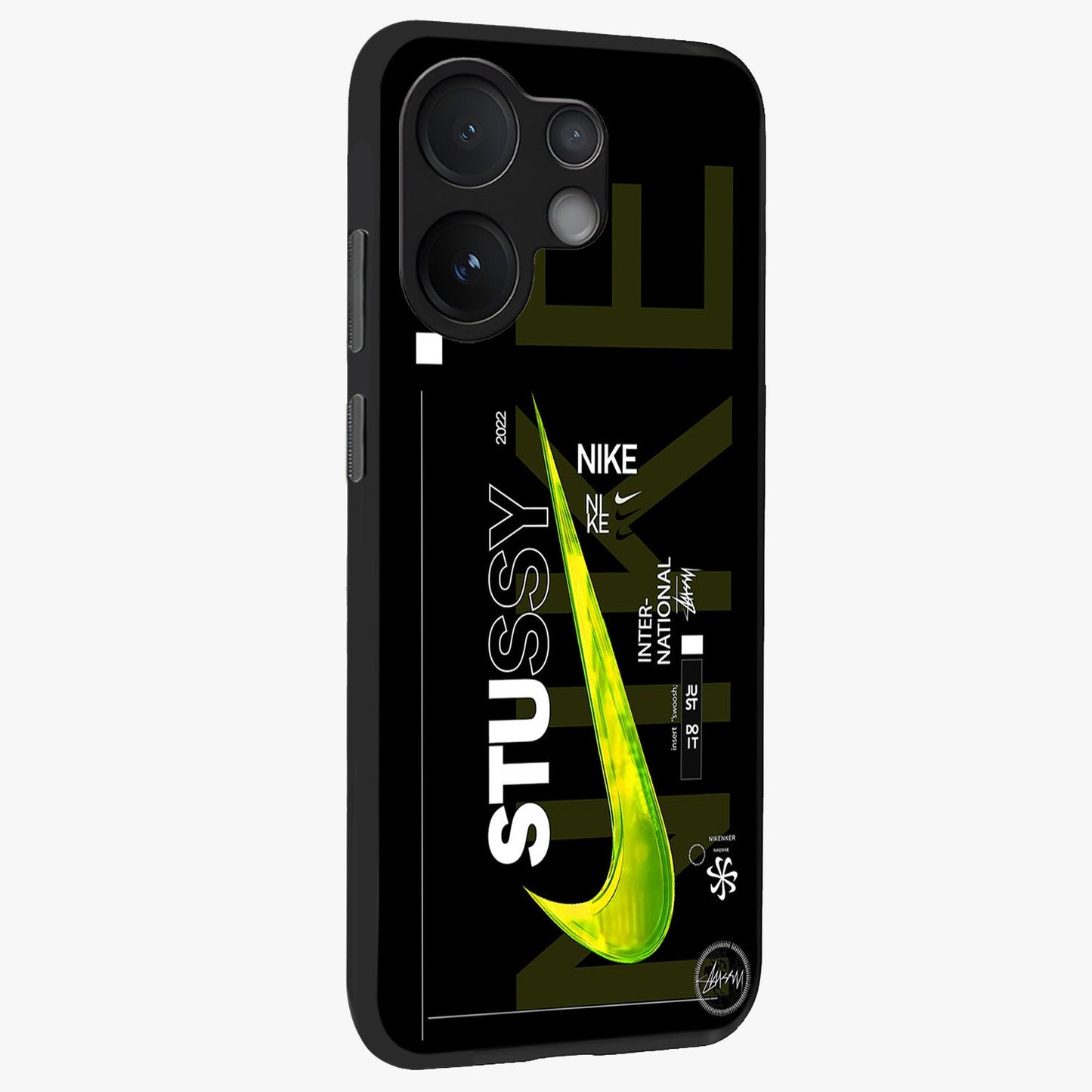 Neon Street Edition Glass Case upright view showcasing colorful neon artwork with modern street culture theme.