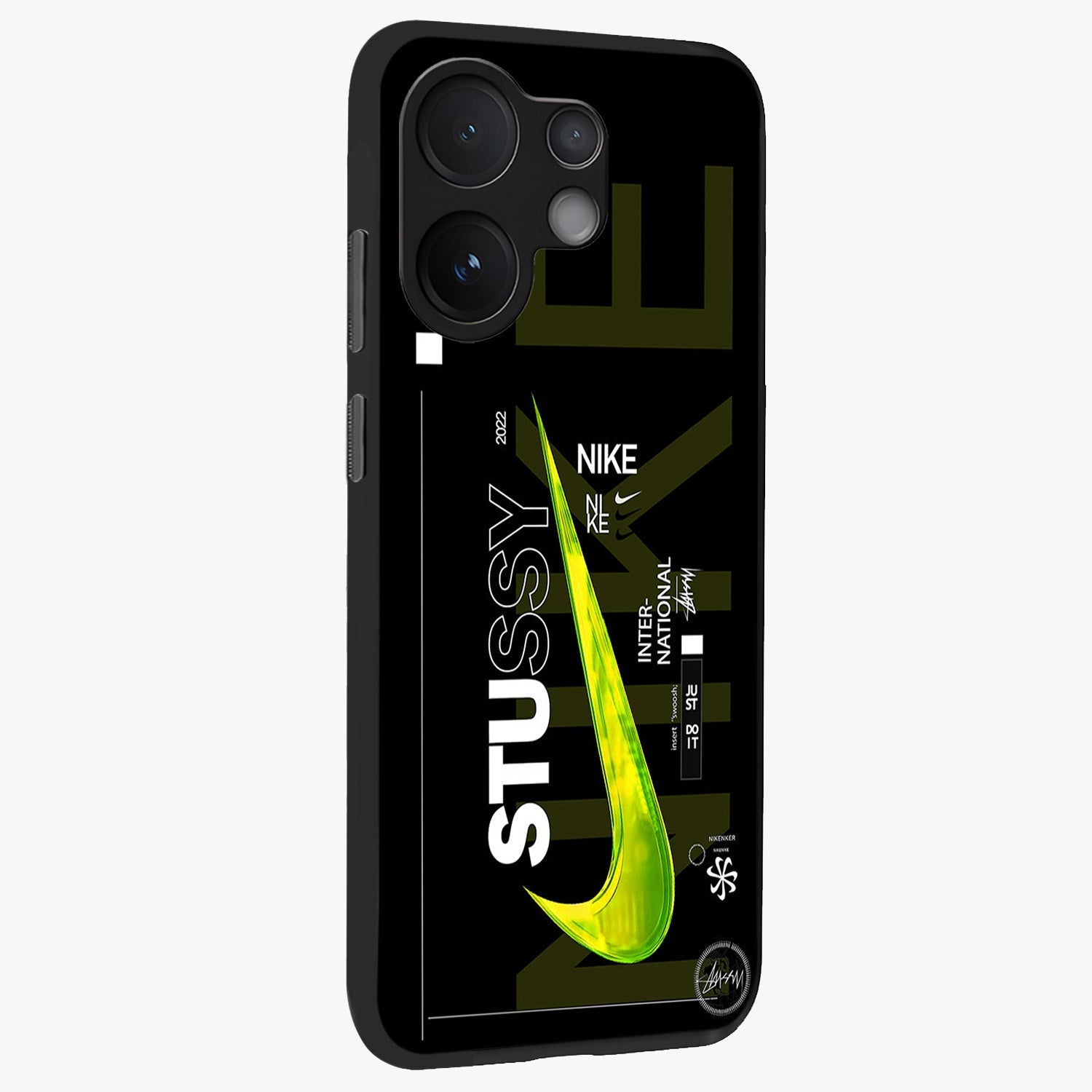 Neon Street Edition Glass Case upright view showcasing colorful neon artwork with modern street culture theme.