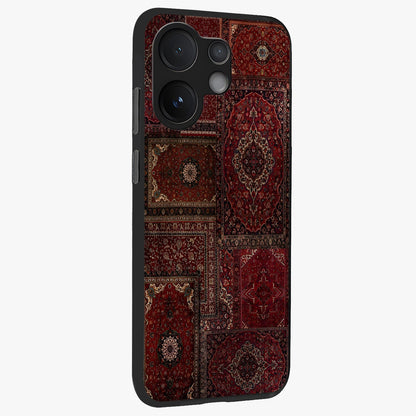 Persian Velvet Tale Glass Case upright view showcasing elegant Persian artwork with classic heritage theme.