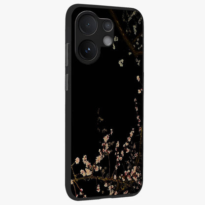 Petal Moon Light With Custom Name Glass Case upright view showcasing elegant floral moon artwork with personalized aesthetic.