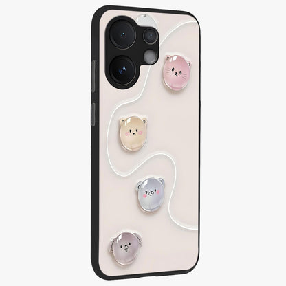Puffy Face Parade Glass Case upright view showcasing adorable character artwork with cheerful animated theme.