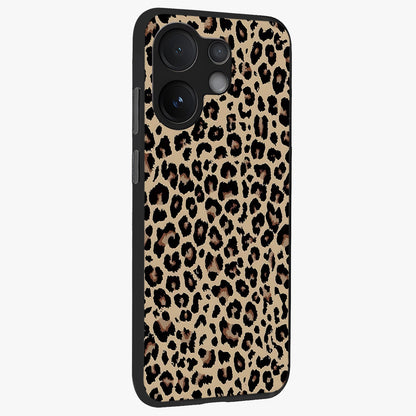 Savage Chic Pattern Glass Case upright view showcasing trendy decorative artwork with edgy fashion theme.