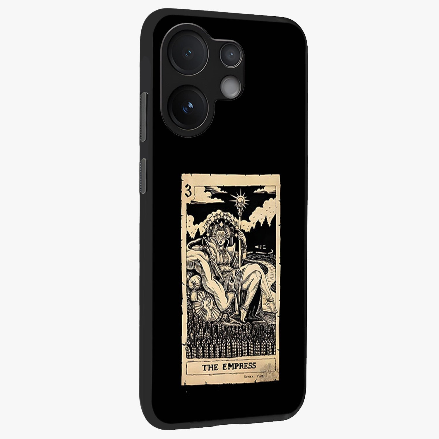 The Empress Glass Case upright view showcasing powerful empress themed artwork with luxurious artistic theme.