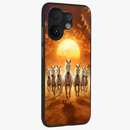 Wild Sunset Majesty Glass Case upright view showcasing dramatic sunset artwork with bold nature theme.
