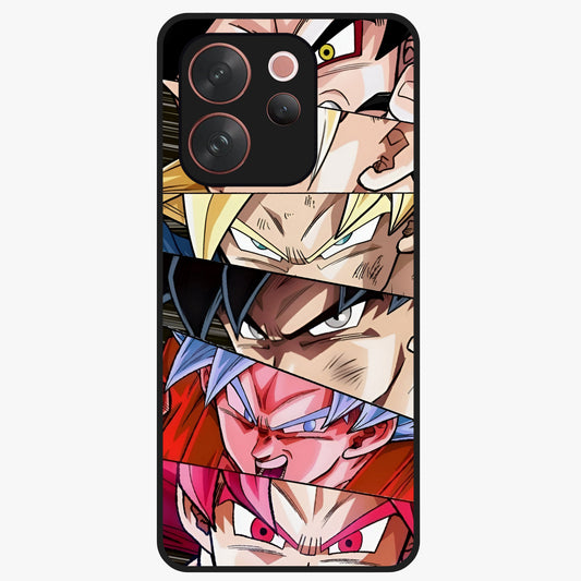 Anime Character Glass Case showing flat back view with vibrant anime artwork and glossy glass finish.