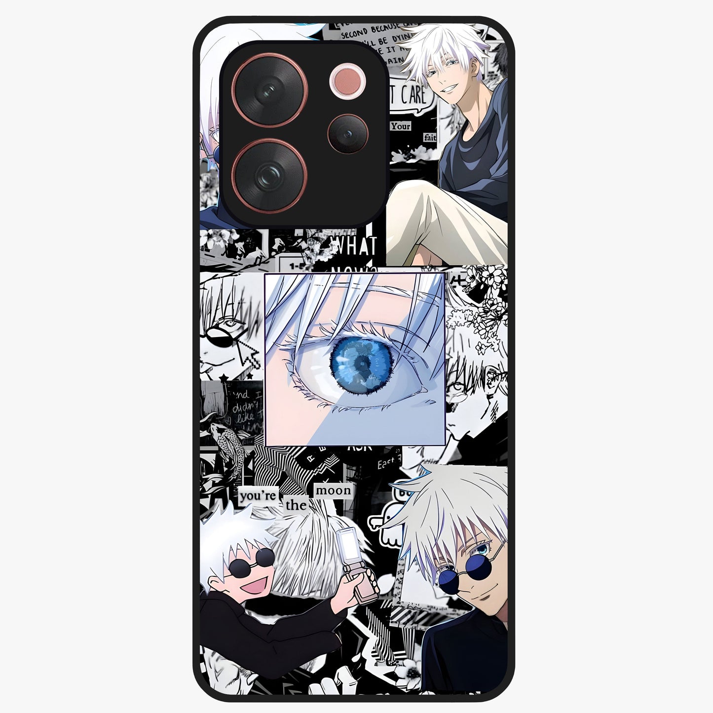 Infinity Sorcerer Chaos Glass Case showing flat back view with mystical sorcerer themed artwork and glossy glass finish.