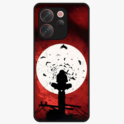 Itachi Limited Edition Naruto Anime Glass Case showing flat back view with iconic anime character artwork and glossy glass finish.
