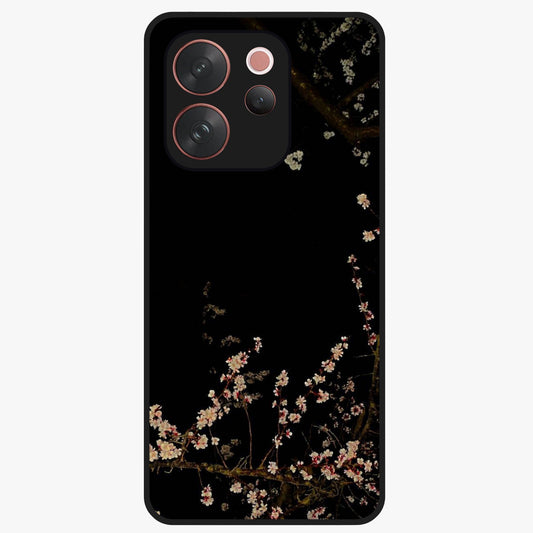 Petal Moon Light With Custom Name Glass Case showing flat back view with floral moonlight artwork and personalized name design.