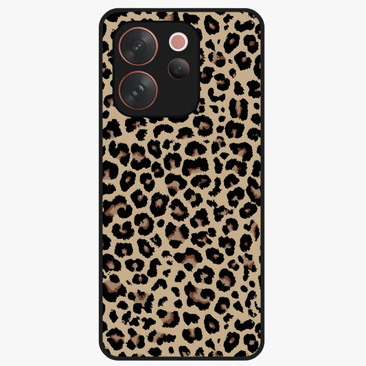 Savage Chic Pattern Glass Case showing flat back view with stylish patterned artwork and glossy glass finish.