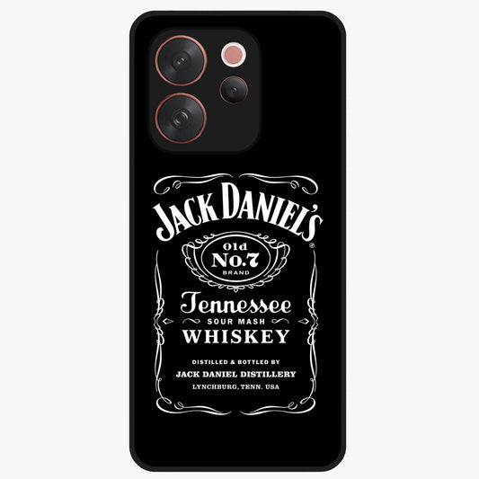 Vintage Whiskey Heritage Glass Case showing flat back view with classic whiskey inspired artwork and glossy glass finish.