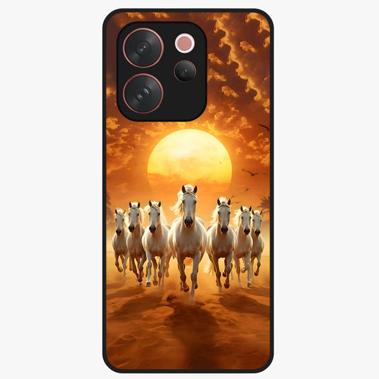 Wild Sunset Majesty Glass Case showing flat back view with majestic sunset landscape artwork and glossy glass finish.