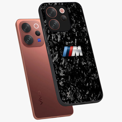 Carbon Speed Mark Glass Case displayed in angled mockup highlighting racing inspired carbon design and sleek aesthetic style.