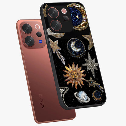 Celestial Gem Constellations Glass Case displayed in angled mockup highlighting gemstone inspired constellation design.
