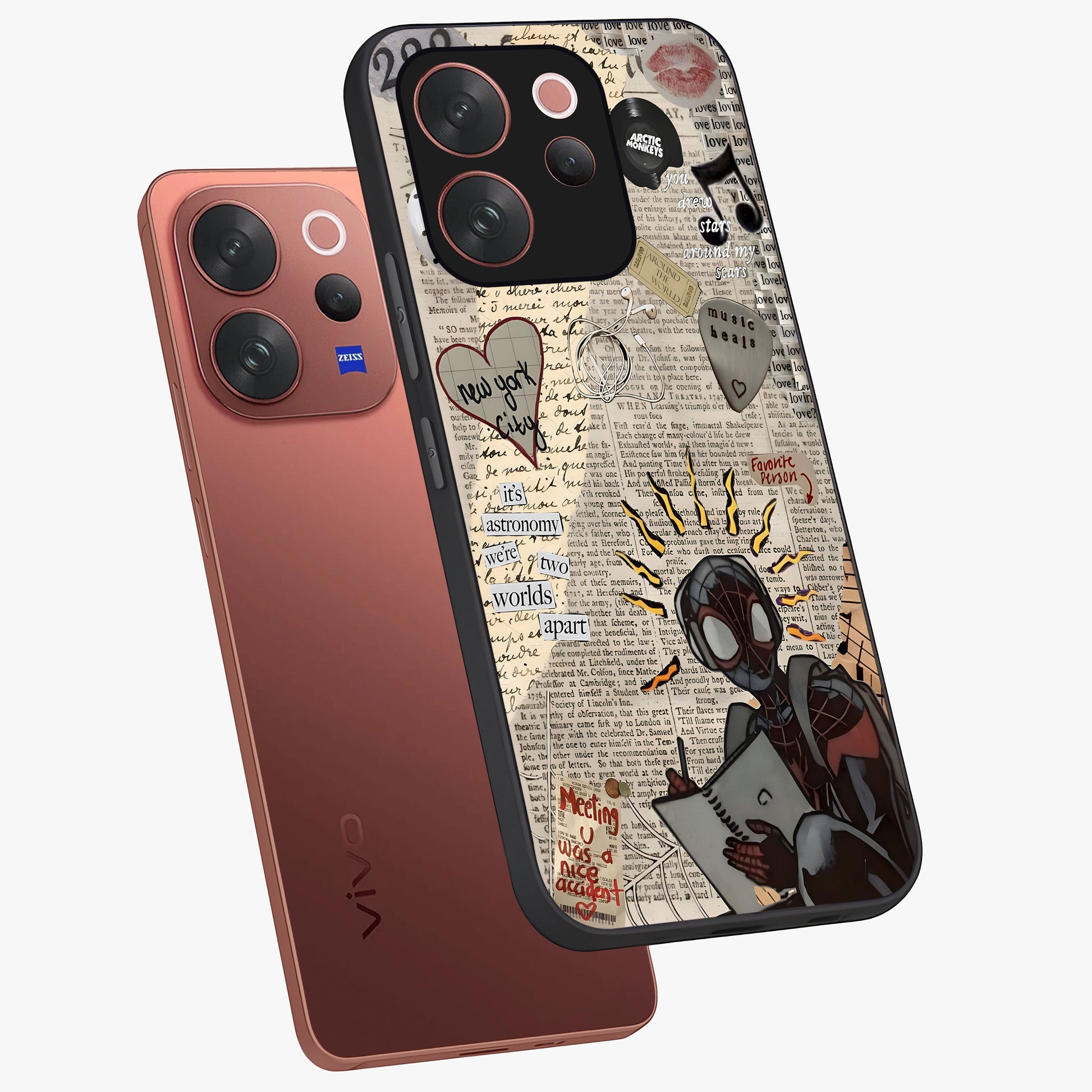 City Dream Sketch Glass Case displayed in angled mockup highlighting minimal city illustration with aesthetic sketch style.