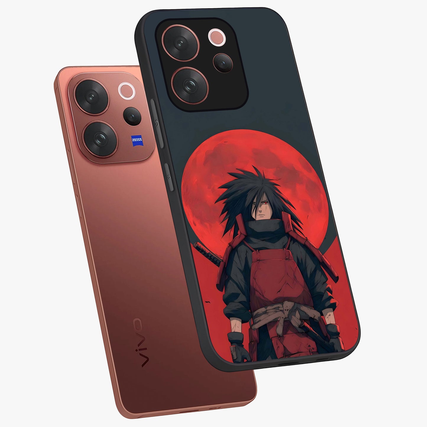 Crimson Moon Warlord Glass Case displayed in angled mockup highlighting dramatic crimson moon design with fantasy aesthetic.