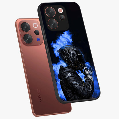 Cyber Sentinel Protocol Glass Case displayed in angled mockup highlighting digital cyber design with sci-fi aesthetic style.