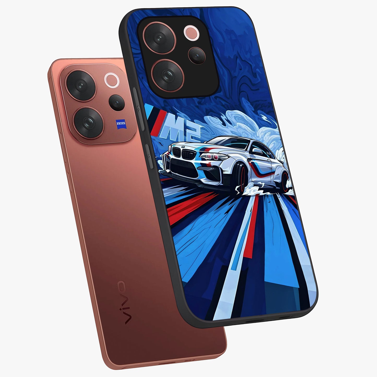 Drift Power Rush Glass Case displayed in angled mockup highlighting powerful drift car design with sporty aesthetic style.