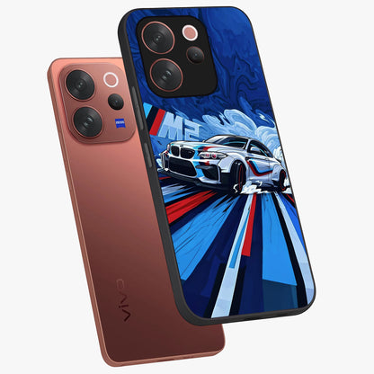 Drift Power Rush Glass Case displayed in angled mockup highlighting powerful drift car design with sporty aesthetic style.