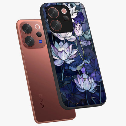Gloss Petal Rush Glass Case displayed in angled mockup highlighting vibrant petal design with elegant floral aesthetic.