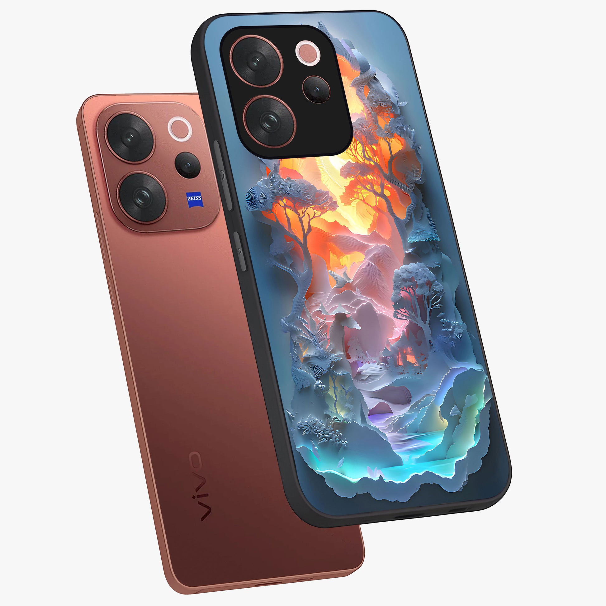 Glow Forest Portal Glass Case displayed in angled mockup highlighting mystical forest design with magical glowing aesthetic.