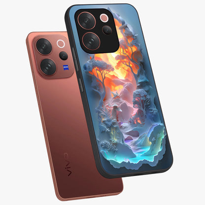 Glow Forest Portal Glass Case displayed in angled mockup highlighting mystical forest design with magical glowing aesthetic.