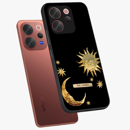 Gold Sun Blush Glass Case displayed in angled mockup highlighting radiant sun design with warm golden aesthetic.