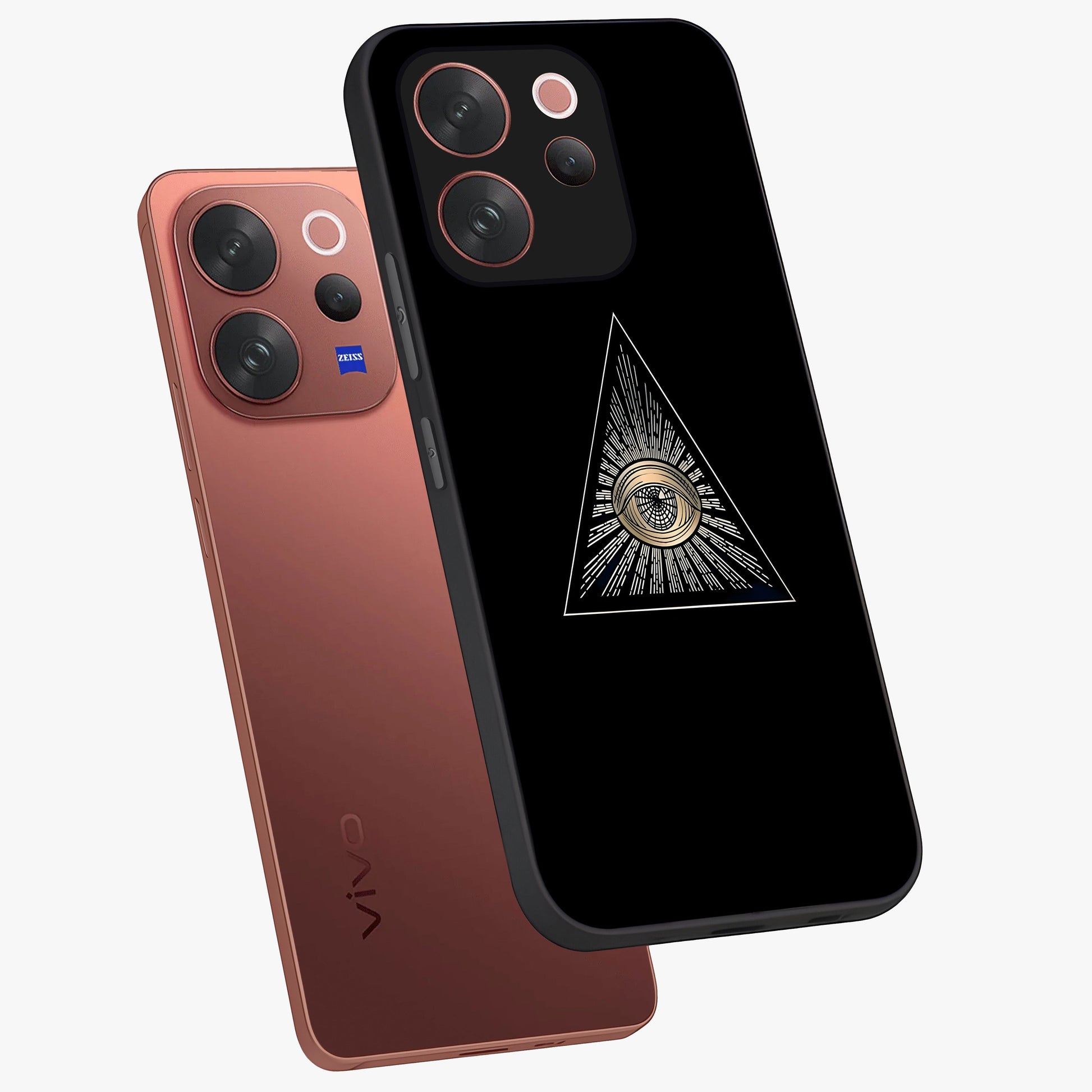 Illuminati Evil Glass Case displayed in angled mockup highlighting dark occult inspired design with bold aesthetic style.