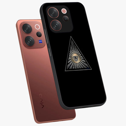 Illuminati Evil Glass Case displayed in angled mockup highlighting dark occult inspired design with bold aesthetic style.