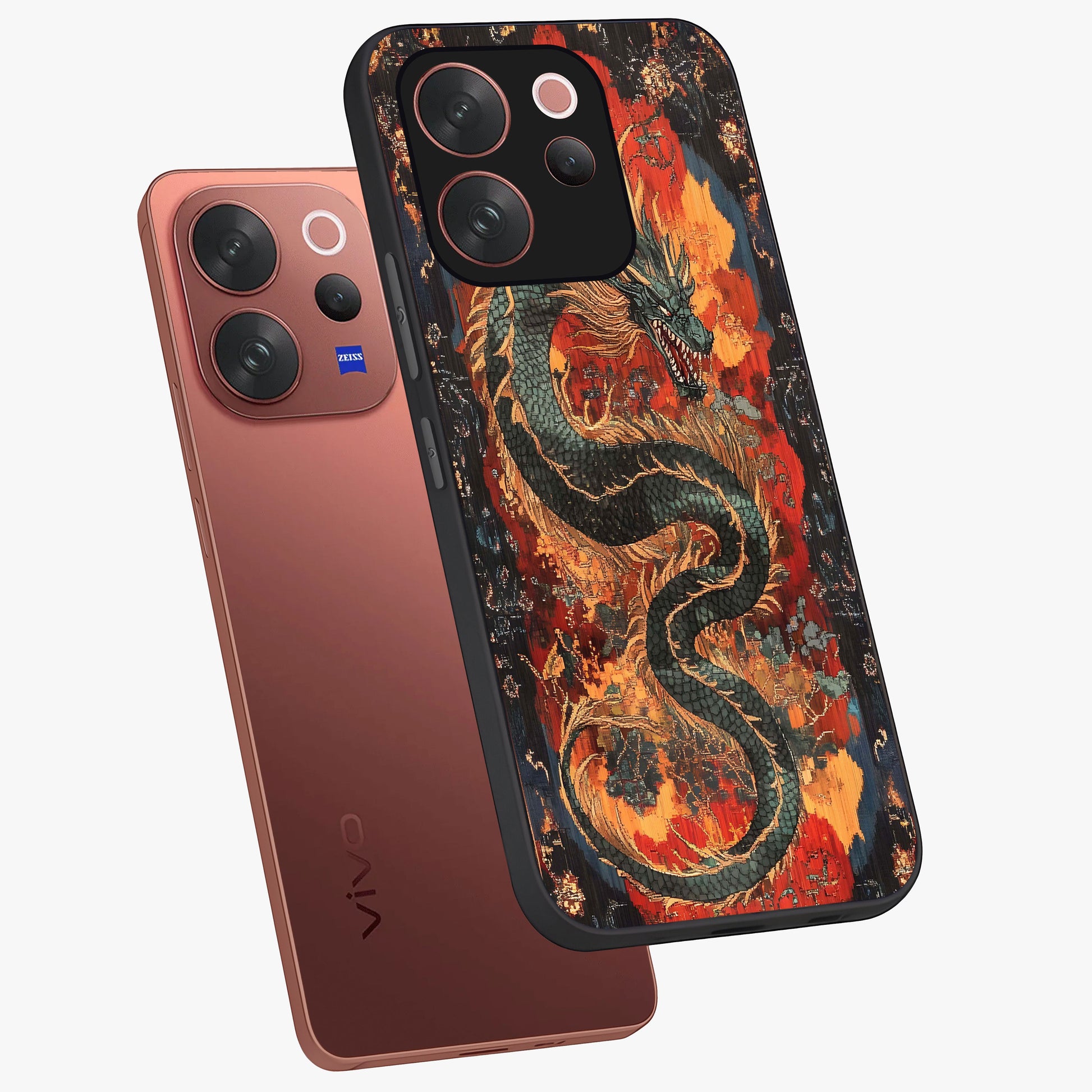 Inferno Dragon Soul Glass Case displayed in angled mockup highlighting powerful dragon illustration with inferno aesthetic.
