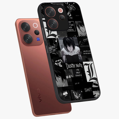 Midnight Chaos Mind Glass Case displayed in angled mockup highlighting chaotic artistic design with dramatic midnight aesthetic.