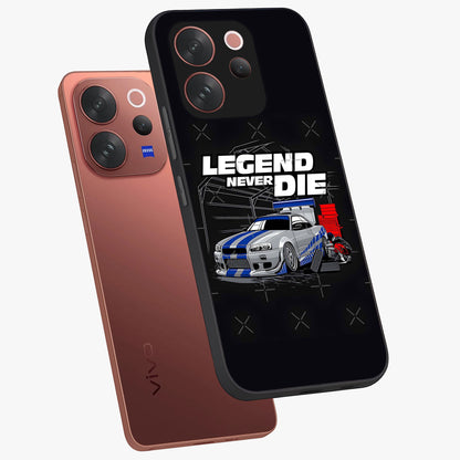 Midnight Racing Legacy Glass Case displayed in angled mockup highlighting dynamic automotive design with bold midnight aesthetic.
