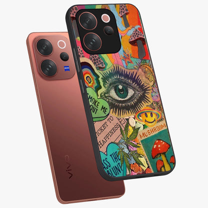 Mystic Eye Wonderland Glass Case displayed in angled mockup highlighting magical eye illustration with dreamy aesthetic.